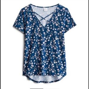 Floral Blue Women's Top